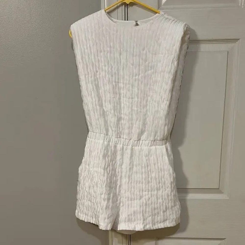Amanda Uprichard Textured White Romper